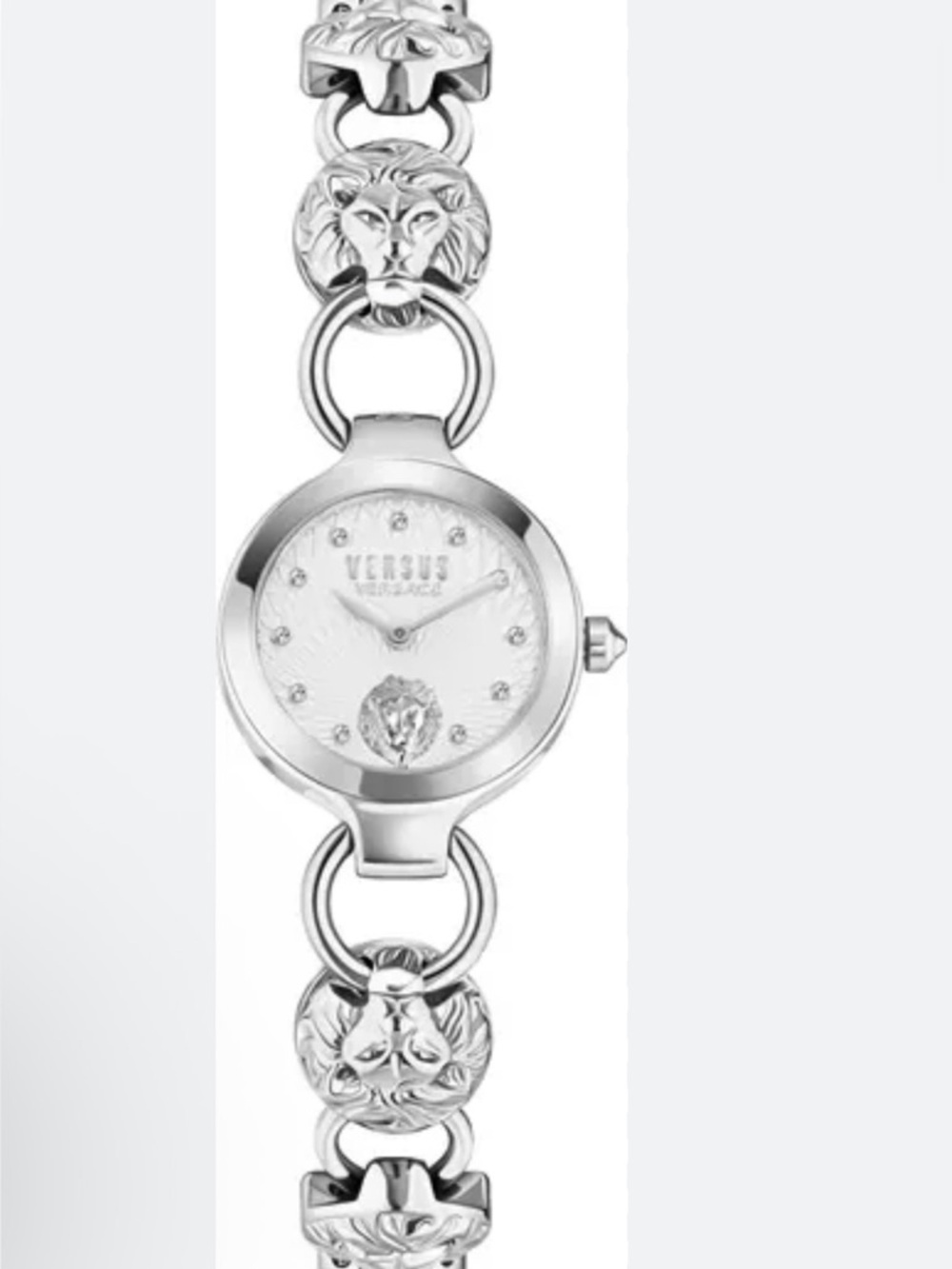 Versus Versace Silver Lion Link Bracelet Watch